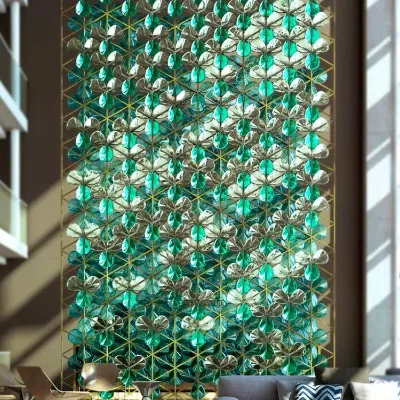 Luxury Metal Room Divider Glass Partitions Modern Luxury Design Decorative Room Divider Glass Panel Metal Screen