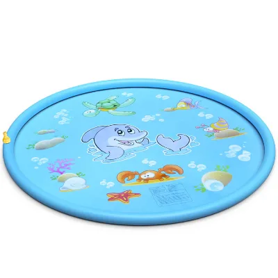 68 Inch Inflatable Tummy Time Sprinkle Pad and Splash Pad Sprinkler for Kids