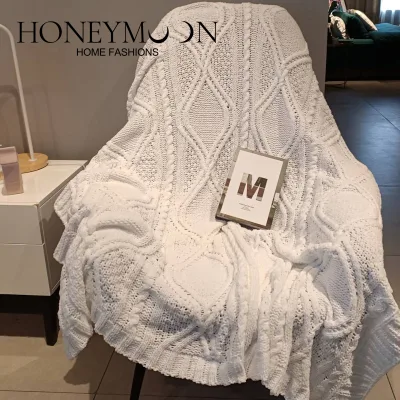 Honeymoon Cheap Travel Wearable Knitted Blanket Luxury Tassel Throws Blankets