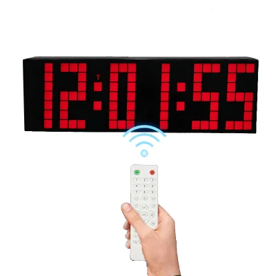Large Display Wall Clock Digital Alarm Clock Countdown with Remote Control Calendar and Temperature Display Desk Clock