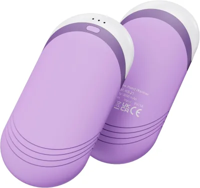 Fashion Soft Touch 2-Pack 6000mAh Rechargeable Double Sided Heater Portable Slim Shockproof Conductive Silicone Hand Warmers