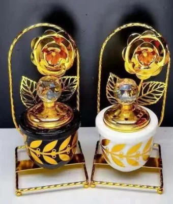 Wholesale Ceramics Incense burner Middle East European Style Crystal Lid square Incense burner