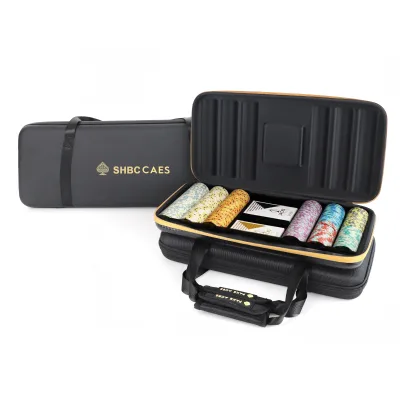 Custom EVA Waterproof Poker Chip Case Box with Black Handle 1000/2000/500 Capacity Casino Clay Chip Suitcase for Travel