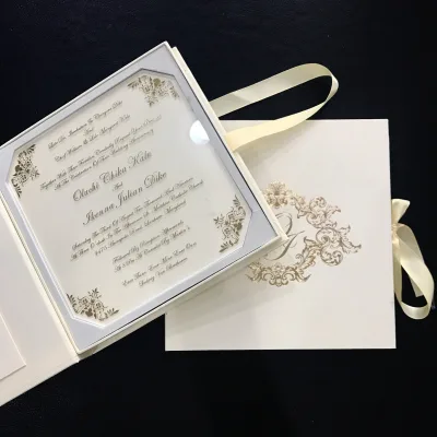 Custom Arabic Clear Acrylic Invitation Card with Box