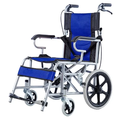 Daily Care Manual Wheelchair Rehabilitation Equipment Reinforced Structure Easy Handling Portable Wheelchair for Disabled Users