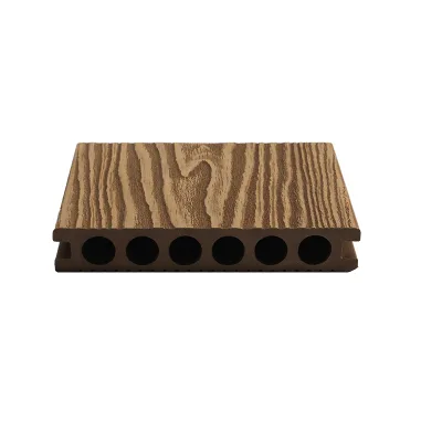Teak Hollow WPC Decking with Round Hollow 140mm Width 23mm Thick Outdoor Flooring