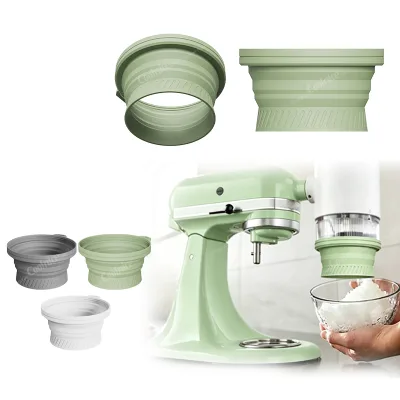 Universal Silicone Splash Guard for Ice Crushing Attachments Fit Different Bowl Sizes Collapsible Space Saving Design