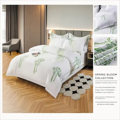 High Quality Soft Hotel Textile Bed Linen Quilt Cover Sheets Set White Other Colors Includes Duvet Pillowcase Absorbs for Full