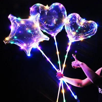 Wholesale Clear LED Wide Neck Bobo Balloon Luminous Led Balloon for Kids Party Decoration Party Home Wedding Decor