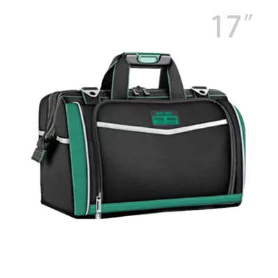 Durable Wide Mouth Repair Canvas Tool Bag With Safety Reflective Straps Adjustable Shoulder Strap