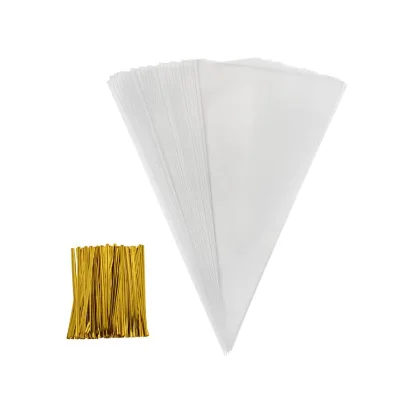 Good Quality Food Grade Sweet Treat Cone Cellophane clear Bags
