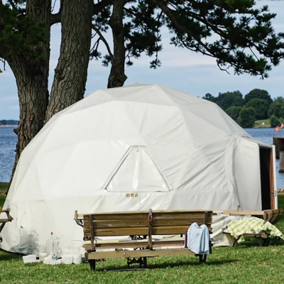 Luxury Outdoor Shelter with Clear Span Steel Frame and Fireproof PVC Fabric for Campsites and Nature Trails Dome Tent
