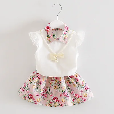 New Fashion Design Toddler Girl Boutique Dresses Chiffon Floral One Piece Dress