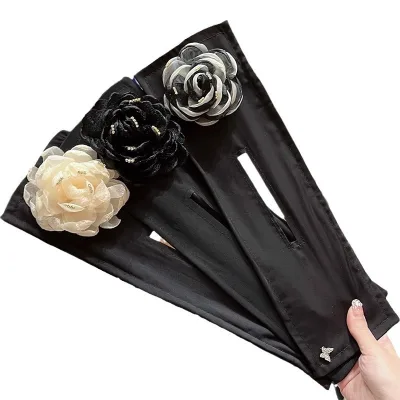Hair Curling Artifact Camellia Hair Styling Tool Hairband Twist Clip for Girls Hair Accessories Sweet Fabric Hair Bands Flowers