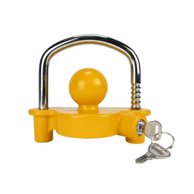 New Heavy Duty Yellow Trailer Hitch Coupling Lock Security Universal DAYTOP