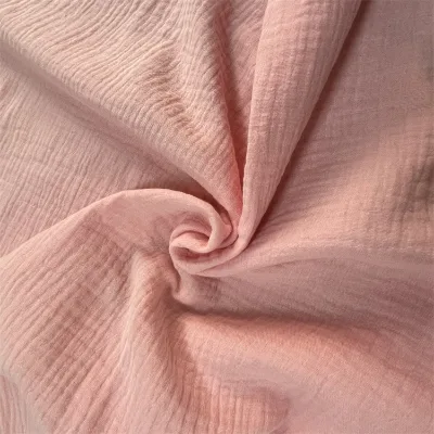 Textile 4-layer Crepe Fabric Cotton Yarn Crepe Fabric  100% Pure Cotton Clothing Fabric  Bedding Fabric