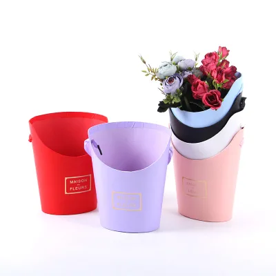 Creative Bouquet Flower Arrangement DIY Flower Basket Portable Semi-circle Small Flower Paper Box