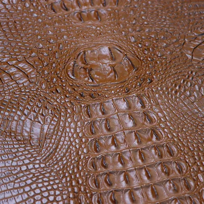 3D Synthetic Croc Embossed Leather Fabric Crocodile Alligator Skin Pattern Faux Embossed Leather
