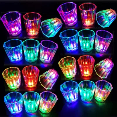 Party Wedding Bar Adults Light up Led Shot Glass, LED Flash Light up Drinking Glasses for Birthday Christmas Halloween Weddings