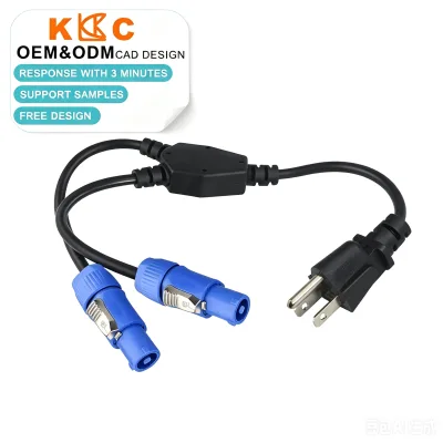 NEMA 5-15P to NAC3FCA Power Cord 15A 125V 16AWG SJTW Locking Stage Audio Cable for Lighting DJ Pro Equipment 1M