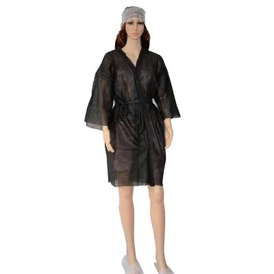 Disposable Non Woven Spa Bathrobe Women Wrap Disposable Soft Bathrobe