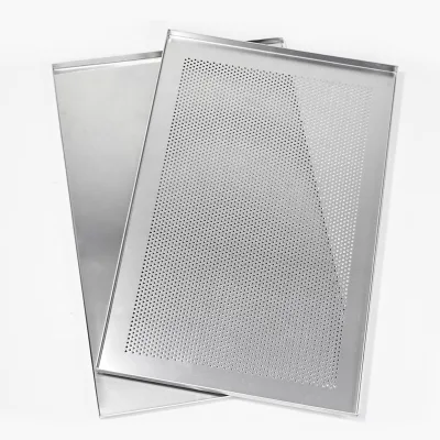 Cookie Biscuit Pastry Baking Tray Aluminium Right Angle Welded Handmade Perforated Bun Pan Commercial Flat Baking Sheet Pan