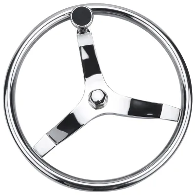 Integrated 3-spoke Marine Steering Wheel with Spinner Knob, Corrosion-resistant Marine Hardware Accessories