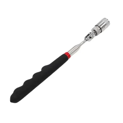 Jukaiwtec SCPJ207 Telescoping Magnetic Pickup Tool LED Light Stainless Steel PVC Handle for Camping Quick Lock Drawers Screw