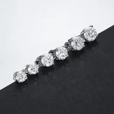 2 Carat D Color Moissanite Earrings for Women 925 Sterling Silver Plated 18K Gold Luxury Accessible Foreign Trade Cross-Border
