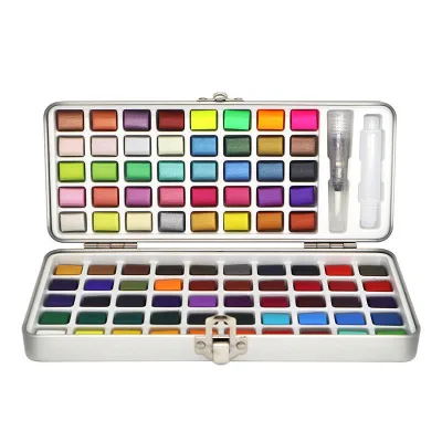 Special Cool Shiny Pearl Paint Set Metallic Watercolor Paint Plastic Box Gift Set
