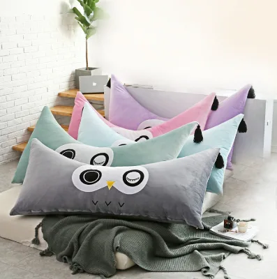 Cute Cartoon Owl Long Cushion Children's Room Decorated With Large Backrest