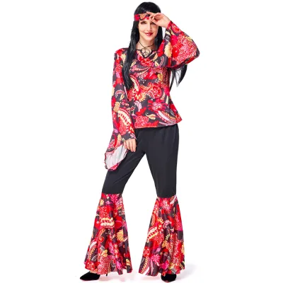 Adult Retro 60s 70s Hippie Love Peace Costume Cosplay Women Men Couples Halloween Purim Party Costumes
