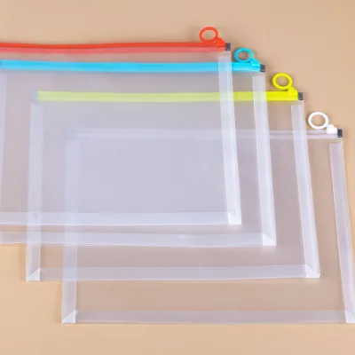 Custom Large Zipper File Bags Zipper Document Pouch for Organizing Storage Bags with Zipper Clear Plastic Zip Envelopes