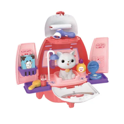 Pet Cat Beauty Set Pretend Grooming Roleplay Accessory Educational Activity Toy Learning Store Range