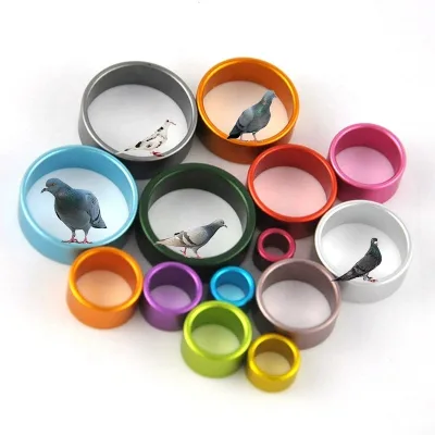 Wholesale Metal Aluminum Ring Ornamental Pigeon Meat Foot Bird with Foot Ring Red Diamond Bird Identification Ring