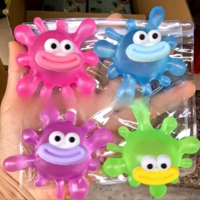 Wholesale Maltose Big-Eye Sausage Mouth Funny Virus Maltose Decompression Pinch Music Soft Slow Rebound Vent Toy