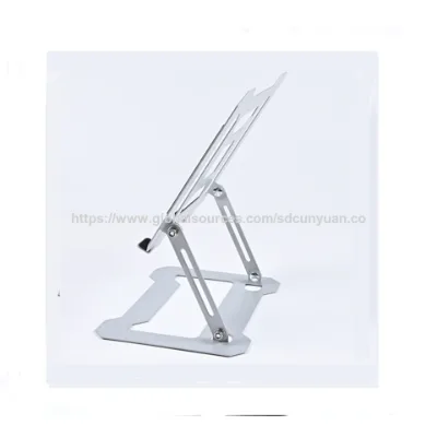 Tablet and Phone Stand Silver Gray Adjustable Height Full 360 Rotation Magnetic Mount Anti Slip Bottom