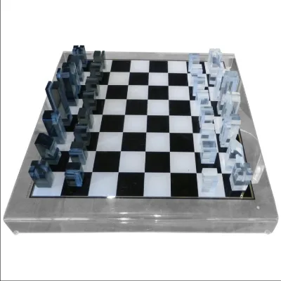 Craft Crystal Glass Luxury Chess Set Acrylic Chess Board Anti-broken Elegant Glass Chess Game