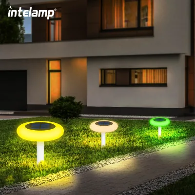 Intelamp Colorful Waterproof LED Light Creative Outdoor Landscape Lamp Yard Solar Powered Garden Lights