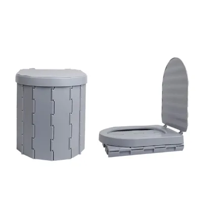 Plastic Gray Color Foldable Stretchable Potty Portable Toilet Seat for Outdoor Camping