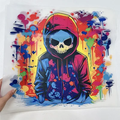 DTF Transfers Die Cut Vinyl Stickers Colorful Custom Made Christian Cartoon Vinyl Heat Transfer Hoodie Hip Hop Clothing Labels
