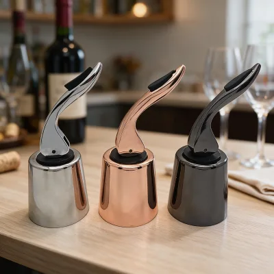 Fancy Bartending Stainless Steel Eco-Friendly Reusable Pourer Spout Stopper with Deer-Head Design for Wine Bar Accessories