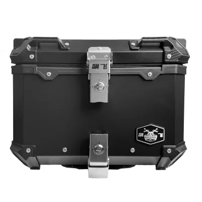 45L Motorcycle Top Box Aluminum Universal Motorbike Tail Box Trunk Tour Storage with Security Lock  Motorcycle Top Case