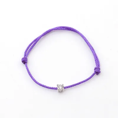 0.17 Ct Diamond Cord Bracelet 18K Gold Diamond String Bracelet Friendship Bracelet Hand Made Fine Jewelry for Friends