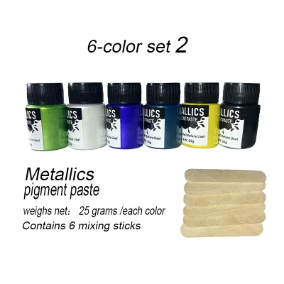 Premium 6 Color Metallic Epoxy Tinting Paste Pack 25g Per Piece Ideal for Artist Hand Painting Creative Art Projects