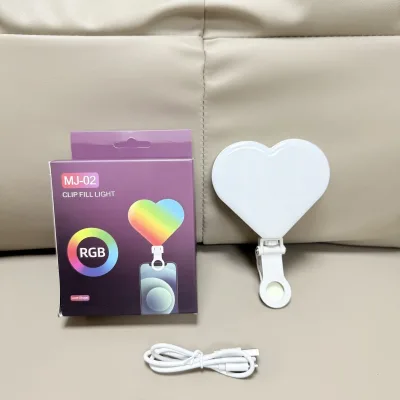 New Mini Fill Light Selfie Light Phone Portable Handheld LED Live Streaming Photography RGB Color Adjustment Dimming Three-color