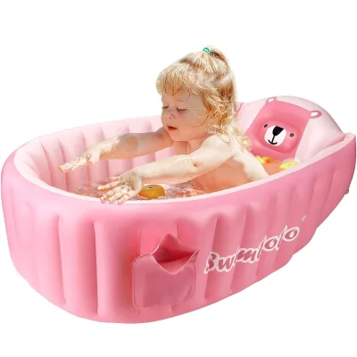 0-3Years Inflatable Baby Bathtub Infant Anti-Slip Bath Seat Pool With Air Pump Travel Camping Portable Toddler Bath Tub