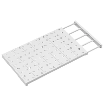 Metal Nail-Free Retractable Storage Partition for Kitchen Bathroom Dormitory Wardrobe Cabinet Layered Rack Storage Rack