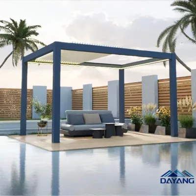Hot Selling Wind-Resistant Aluminum Motorized Gazebo for Outdoor Kitchen and Starry Sky Room