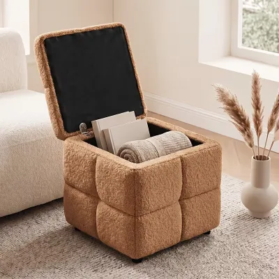 Velvet Bench Ottoman with Storage Contemporary Design Space-Saving Shoe Storage for Bedroom and Living Room Home Decor